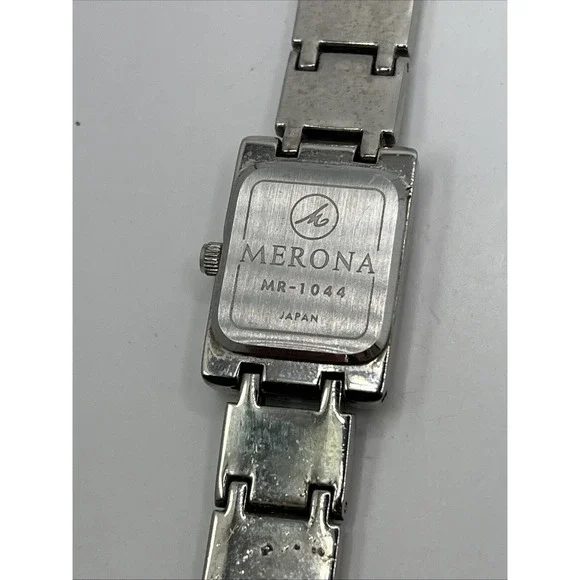 Merona Women's Tank Quartz Watch Silver Tone 7.5" Band 19mm Case-‎ New Battery - Picture 8 of 9